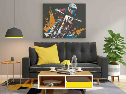 DIY Paint by numbers kit - Dirt Bike Rider Paint by Numbers Kit