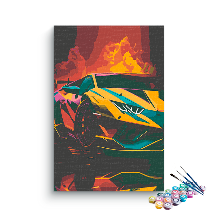DIY Painting Kit -Lambo Supercar Paint by Numbers Kit