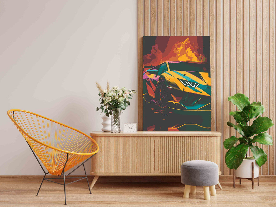 DIY Paint by numbers kit - Lambo Supercar Paint by Numbers Kit