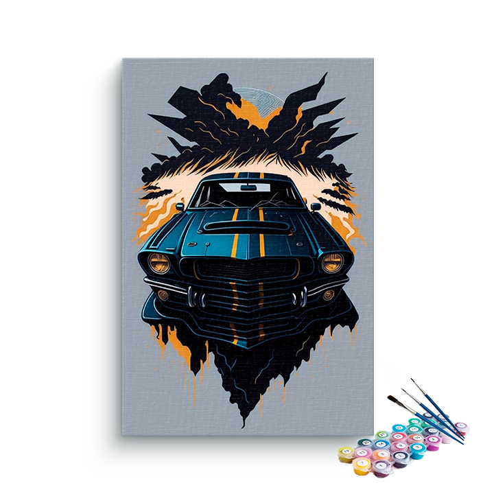 DIY Painting Kit -Retro Muscle Car Paint by Numbers Kit