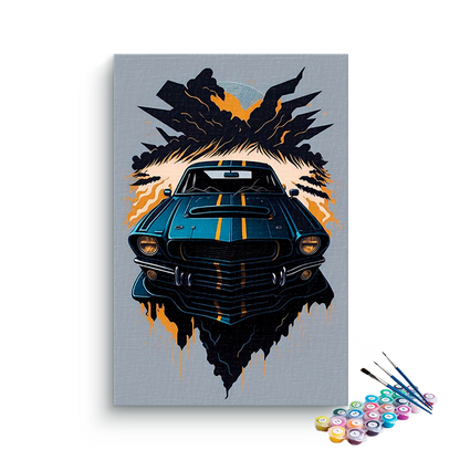 DIY Painting Kit -Retro Muscle Car Paint by Numbers Kit