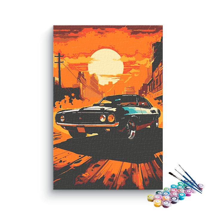DIY Painting Kit -Classic Sunset Drive Paint by Numbers Kit