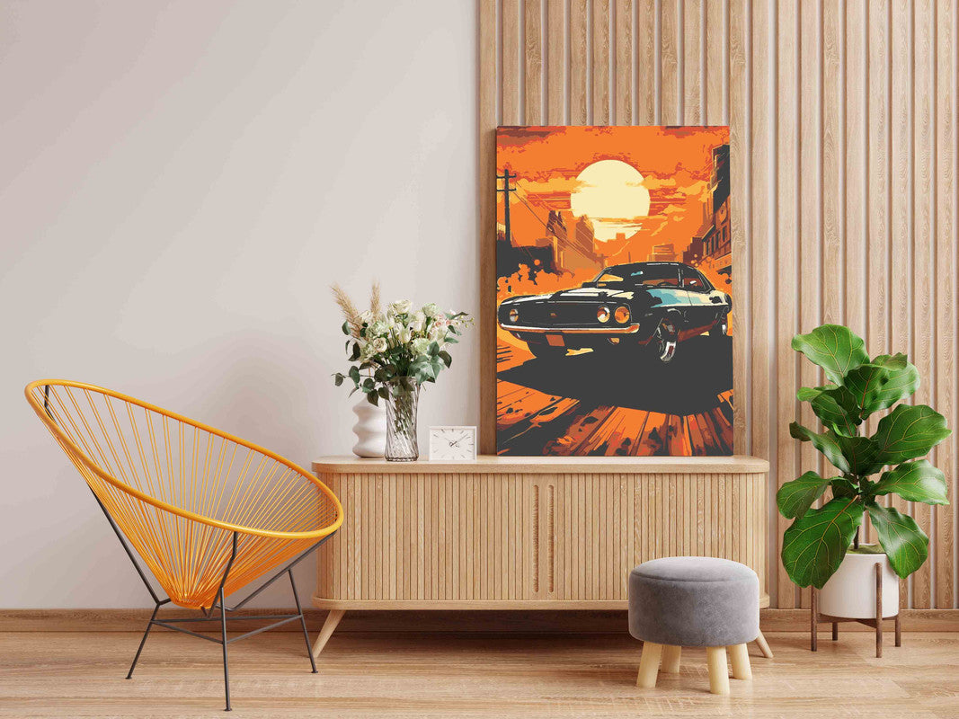DIY Paint by numbers kit - Classic Sunset Drive Paint by Numbers Kit