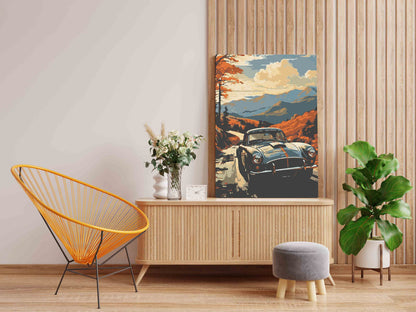 DIY Paint by numbers kit - Vintage Drive Through Autumn Hills Paint by Numbers Kit