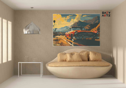 DIY Paint by numbers kit - Sunset Highway Classic Car Paint by Numbers Kit