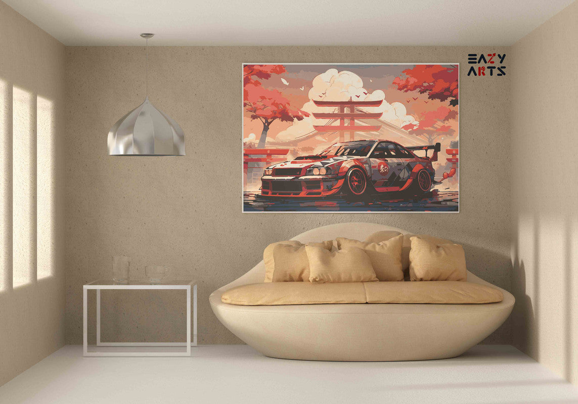DIY Paint by numbers kit - Tokyo Drift Street Racer Paint by Numbers Kit