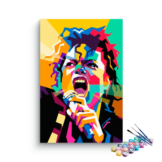 Michael Jackson Singing Abstract paint by numbers