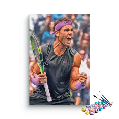 DIY Painting Kit -Rafael Nadal Tennis Champion Victory Celebration Paint by Numbers Kit