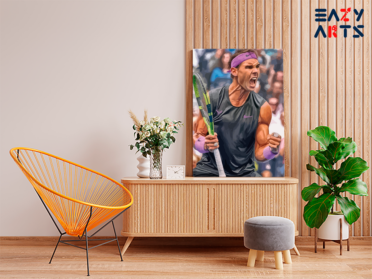 DIY Paint by numbers kit - Rafael Nadal Tennis Champion Victory Celebration Paint by Numbers Kit
