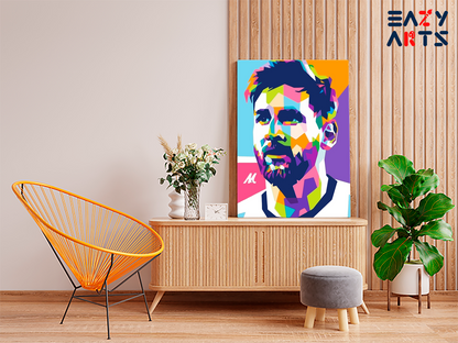DIY Paint by numbers kit - Lionel Messi Colorful Geometric Pop Art Portrait Paint by Numbers Kit