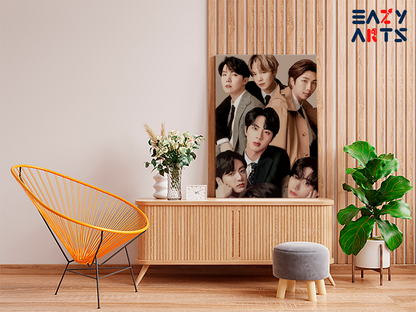 DIY Paint by numbers kit - BTS 7 Members Elegant Formal Suit Portrait Collage Paint by Numbers Kit