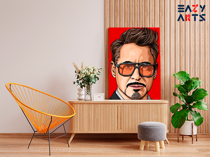 DIY Paint by numbers kit - Tony Stark Iron Man Bold Red Pop Art Portrait Paint by Numbers Kit