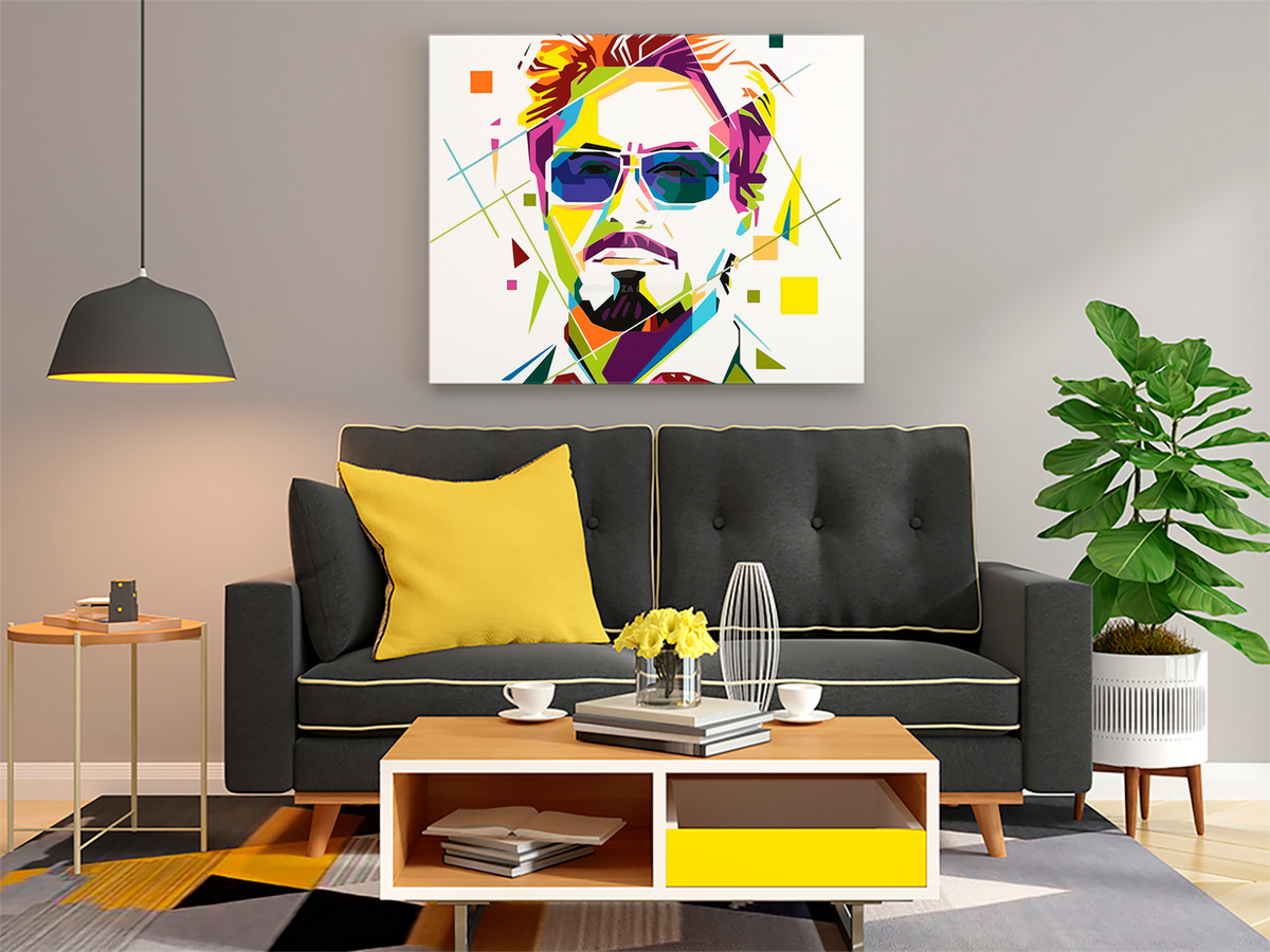 DIY Paint by numbers kit - Tony Stark Iron Man Colorful Geometric Abstract Pop Art Paint by Numbers Kit