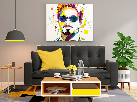 DIY Paint by numbers kit - Tony Stark Iron Man Colorful Geometric Abstract Pop Art Paint by Numbers Kit