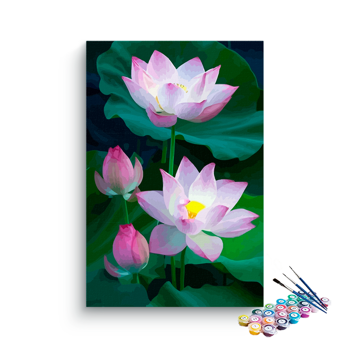 Beautiful Pink and Yellow Lotus Paint By Numbers kit