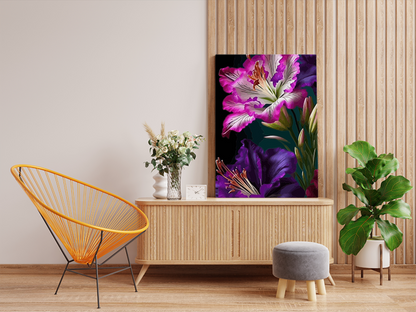 DIY Paint by numbers kit - Purple and Pink Lilies Paint by Numbers Kit