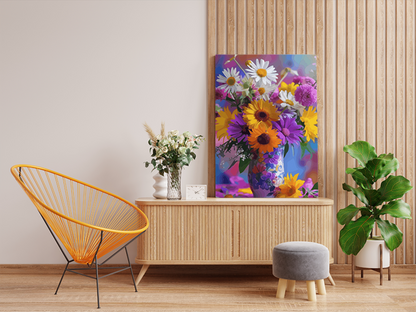 DIY Paint by numbers kit - Vibrant Bouquet Sunflowers and Daisies Paint by Numbers Kit
