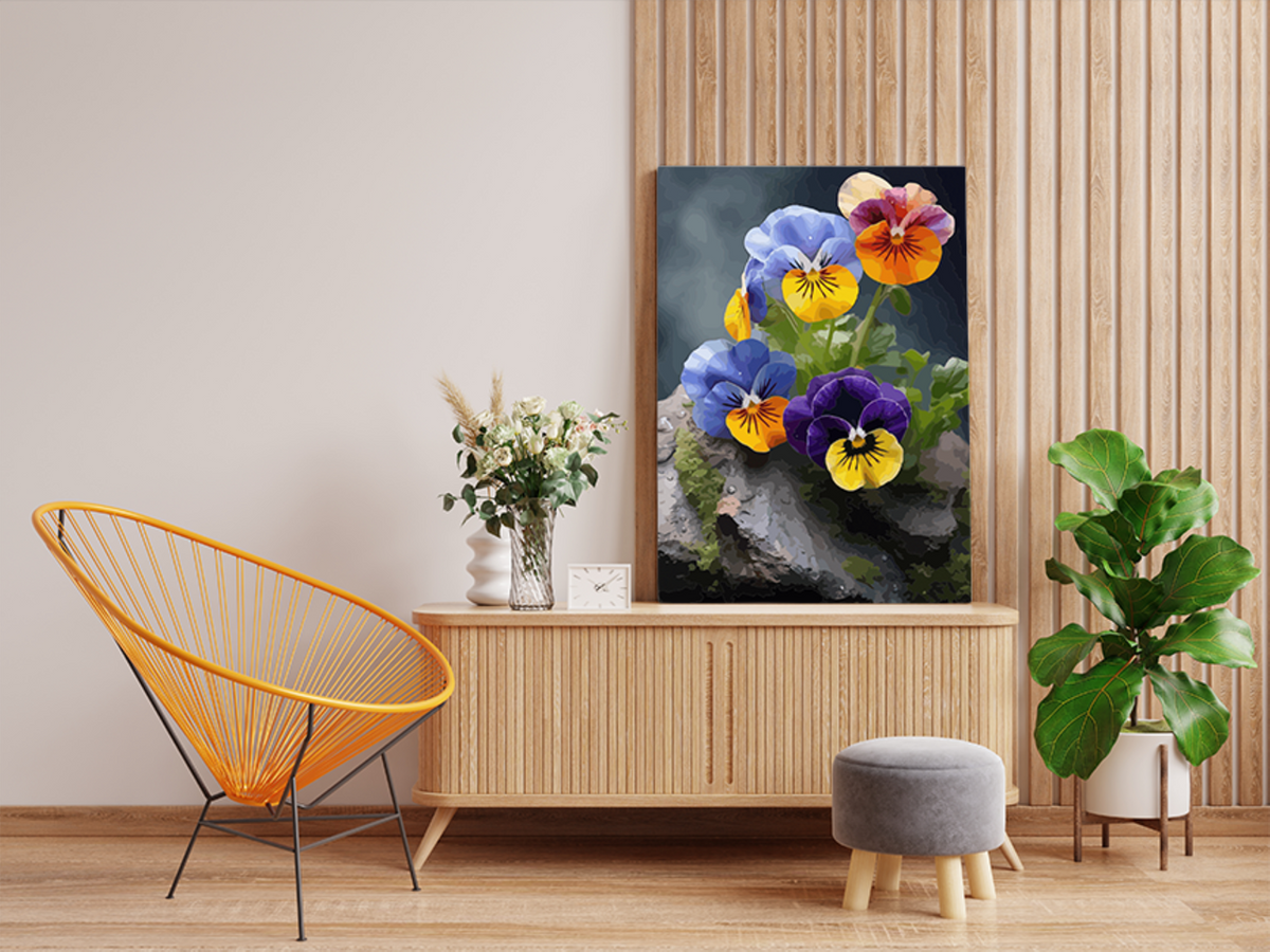 DIY Paint by numbers kit - Pansy Perfection Colorful Blossoms Paint by Numbers Kit