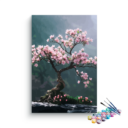 DIY Painting Kit -Zen Blossom Bonsai Tree Paint by Numbers Kit