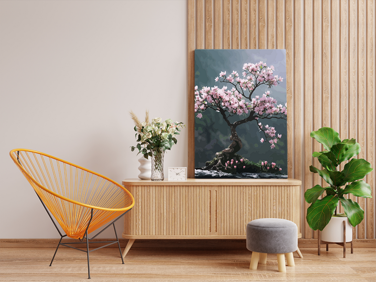DIY Paint by numbers kit - Zen Blossom Bonsai Tree Paint by Numbers Kit