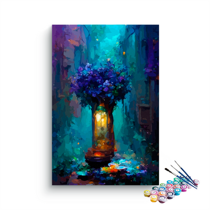 DIY Painting Kit -Midnight Bloom Enchanted Street Paint by Numbers Kit