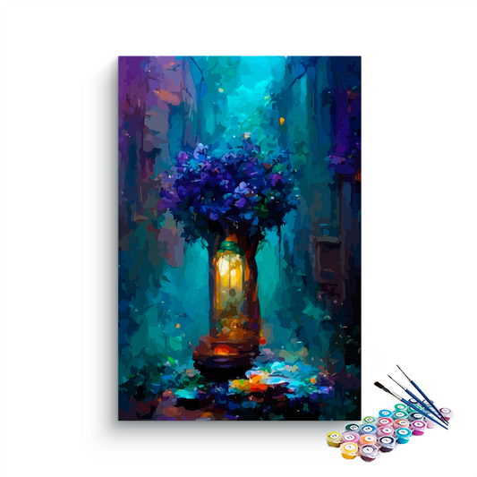 DIY Painting Kit -Midnight Bloom Enchanted Street Paint by Numbers Kit