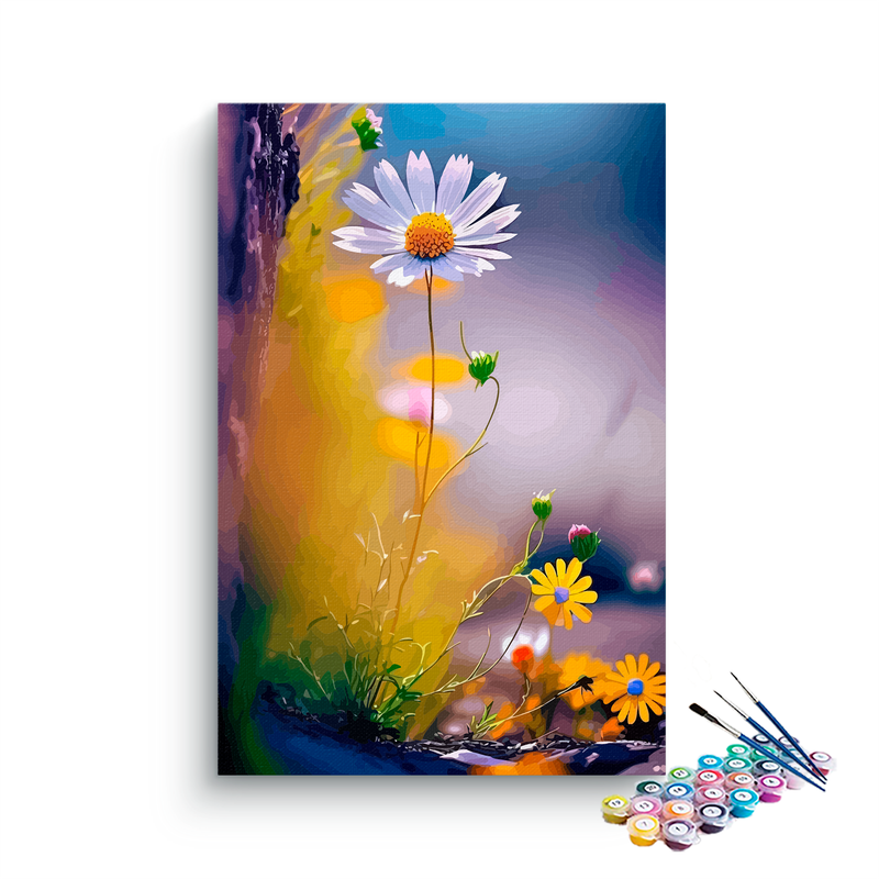 DIY Painting Kit -Golden Glow Daisy at Dawn Paint by Numbers Kit