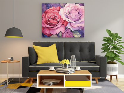 DIY Paint by numbers kit - Rosy Elegance Blushing Roses Paint by Numbers Kit