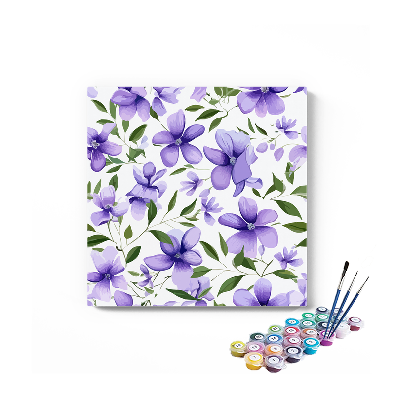 DIY Painting Kit -Elegant Purple Blooms Paint by Numbers Kit
