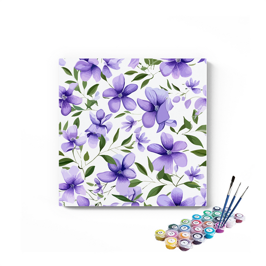 DIY Painting Kit -Elegant Purple Blooms Paint by Numbers Kit
