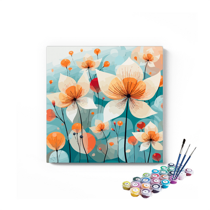DIY Painting Kit -Modern Abstract Floral Paint by Numbers Kit
