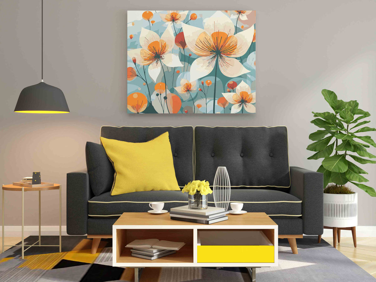 DIY Paint by numbers kit - Modern Abstract Floral Paint by Numbers Kit