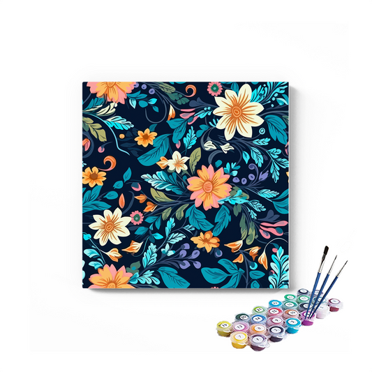 DIY Painting Kit -Midnight Garden Floral Paint by Numbers Kit