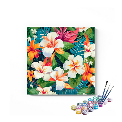 DIY Painting Kit -Tropical Hibiscus Garden Paint by Numbers Kit