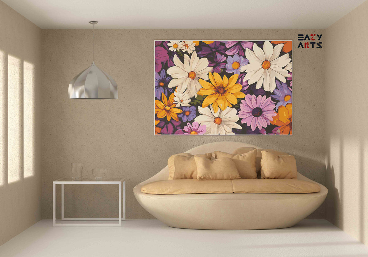 DIY Paint by numbers kit - Blooming Daisies Delight Paint by Numbers Kit