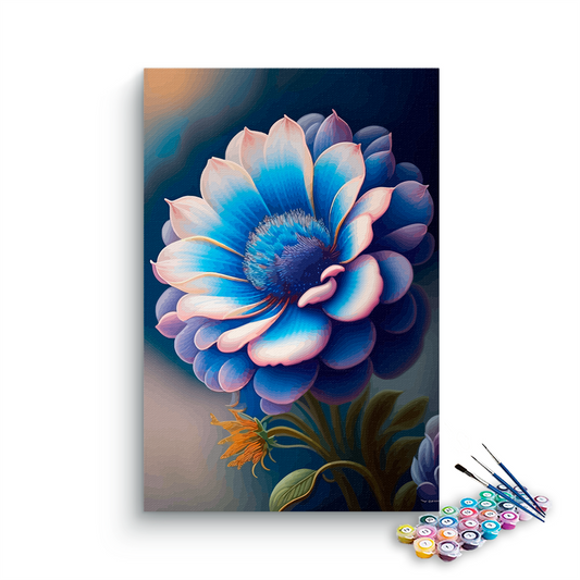 DIY Painting Kit -Mystic Blue Blossom Paint by Numbers Kit