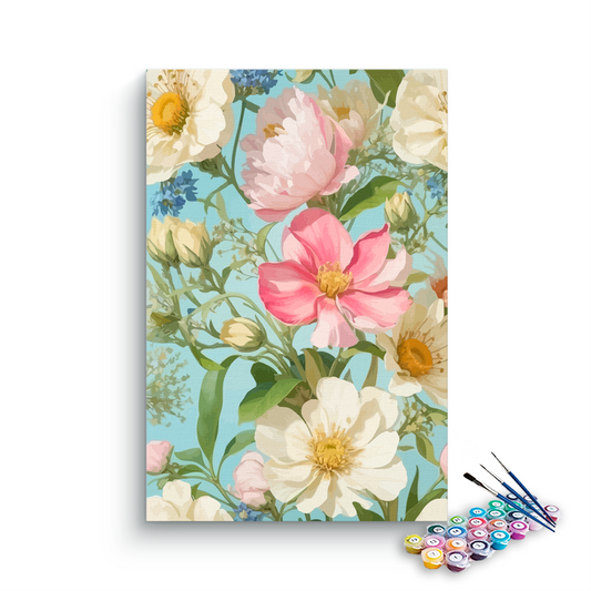 DIY Painting Kit -Blushing Bloom Garden Paint by Numbers Kit