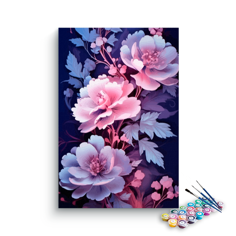 DIY Painting Kit -Twilight Peony Dream Paint by Numbers Kit