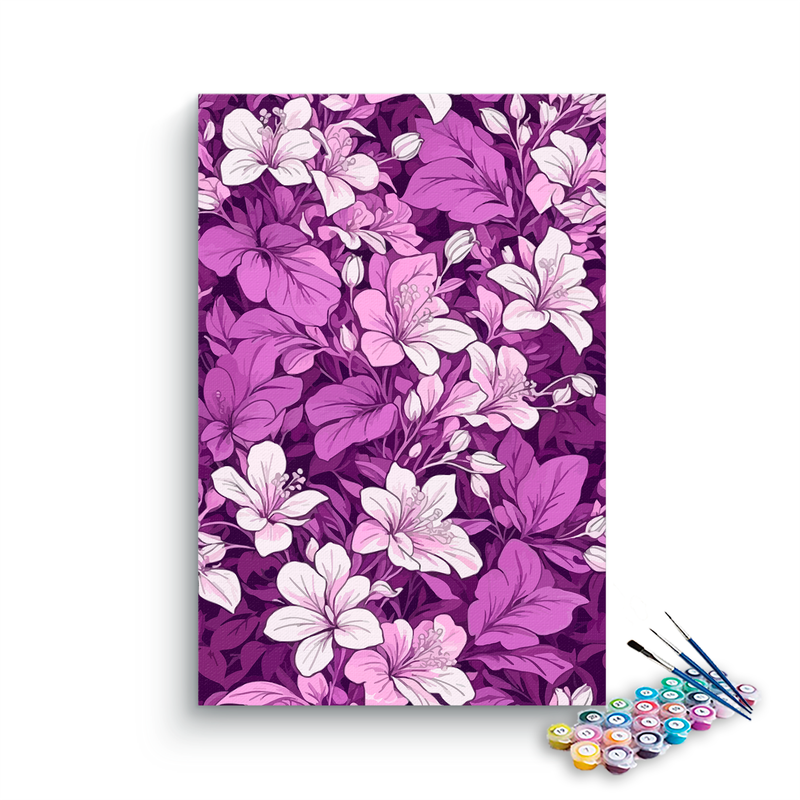 DIY Painting Kit -Pink and Purple Garden Pattern Paint by Numbers Kit