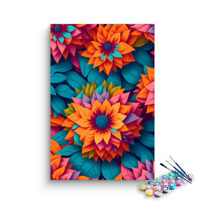 DIY Painting Kit -Vibrant Petal Layers Paint by Numbers Kit