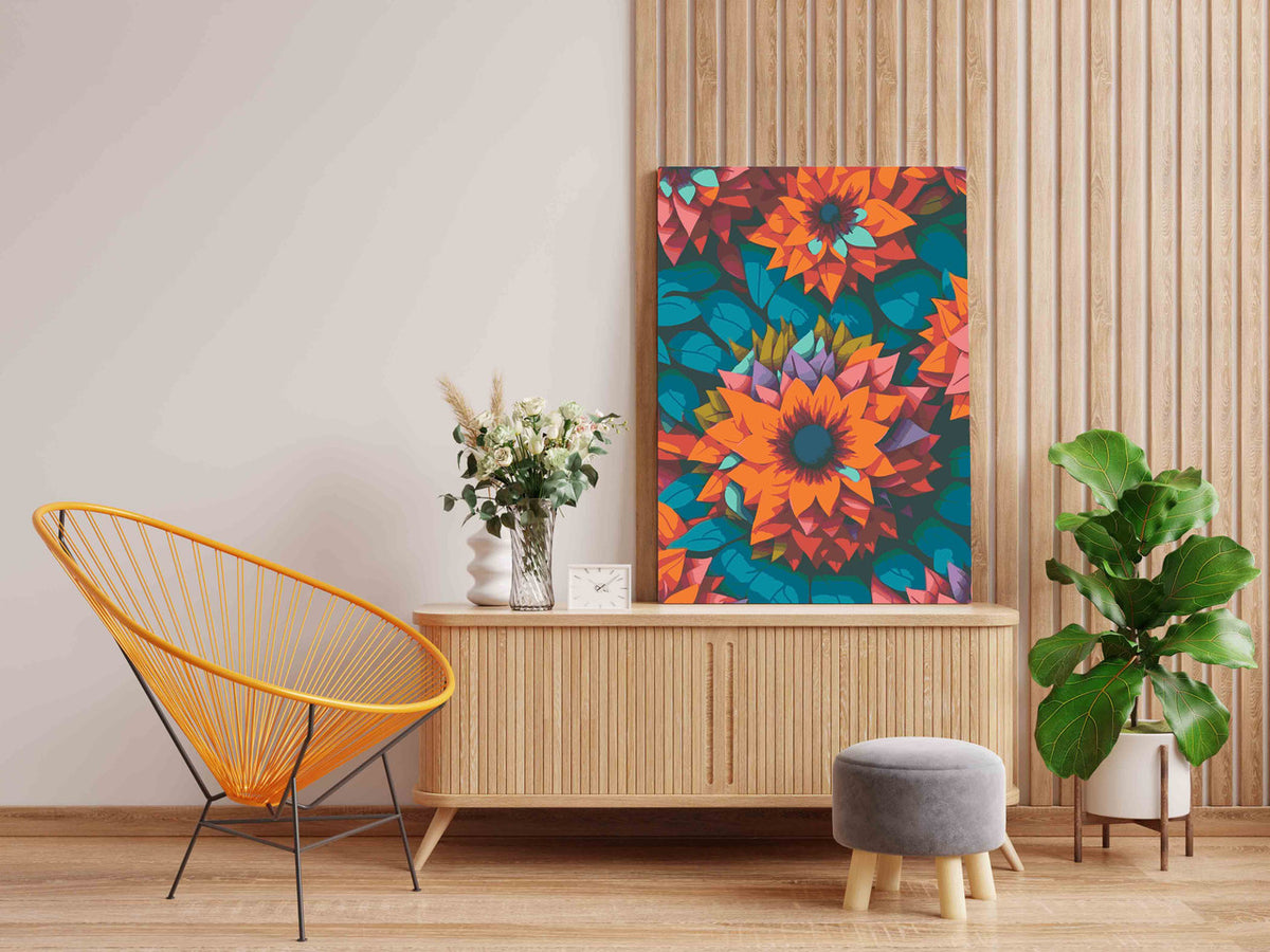DIY Paint by numbers kit - Vibrant Petal Layers Paint by Numbers Kit
