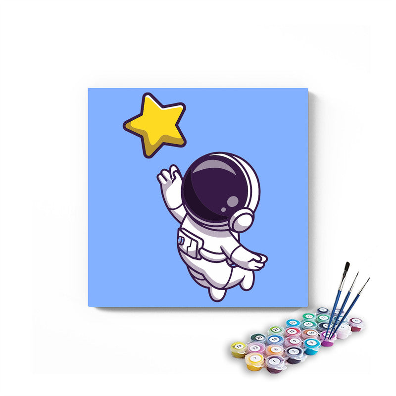 Astronaut Catching Star Paint By Numbers kit for kids