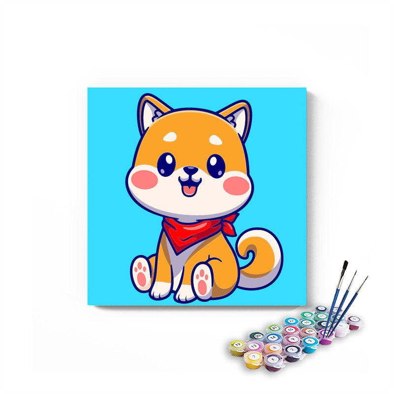 Cute Cat Sitting Paint By Numbers kit for kids