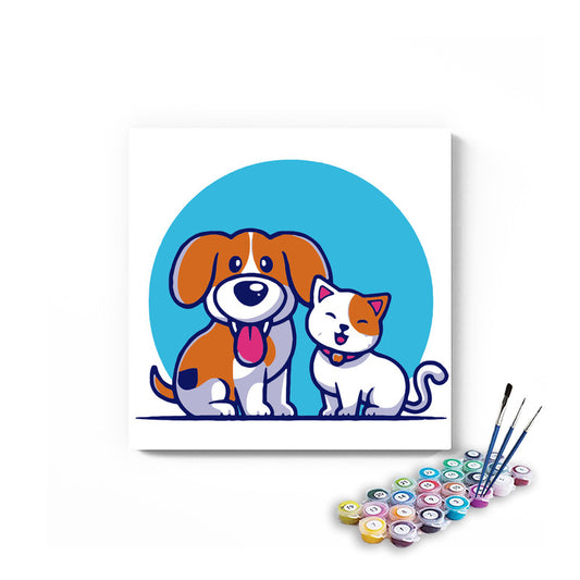 Dog Cat Friends Paint By Numbers kit for kids