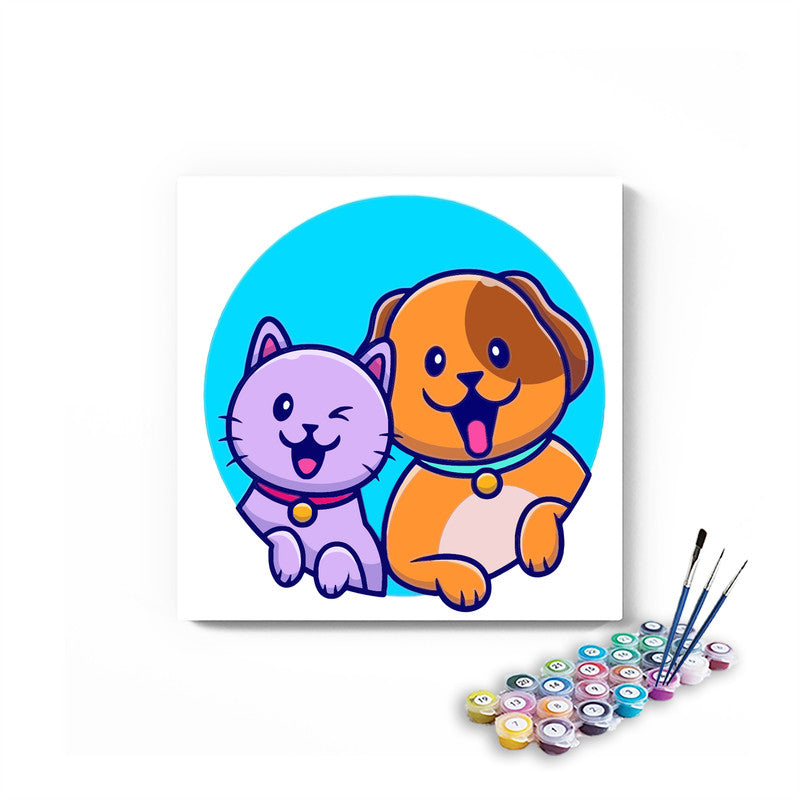 Cat and Dog Paint By Numbers kit for kids
