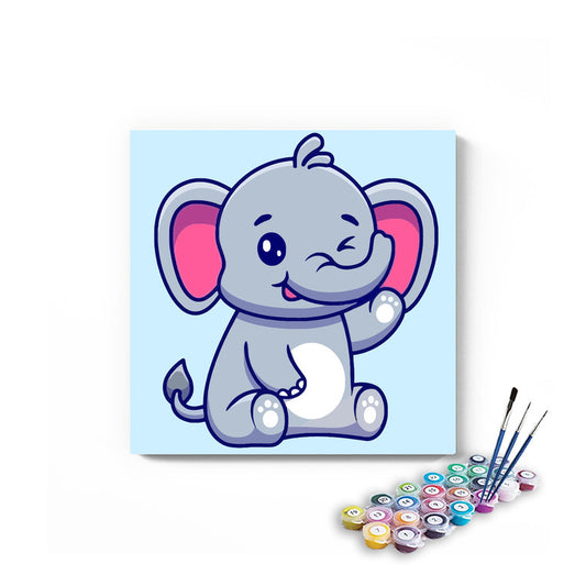 Baby Elephant Paint By Numbers kit for kids