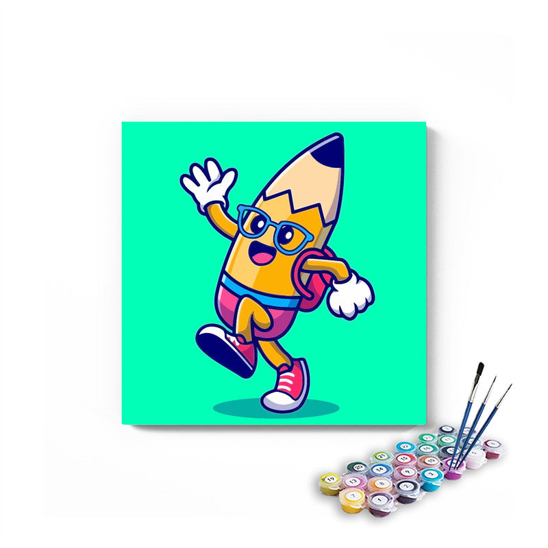 Pencil Cartoon Paint By Numbers kit for kids