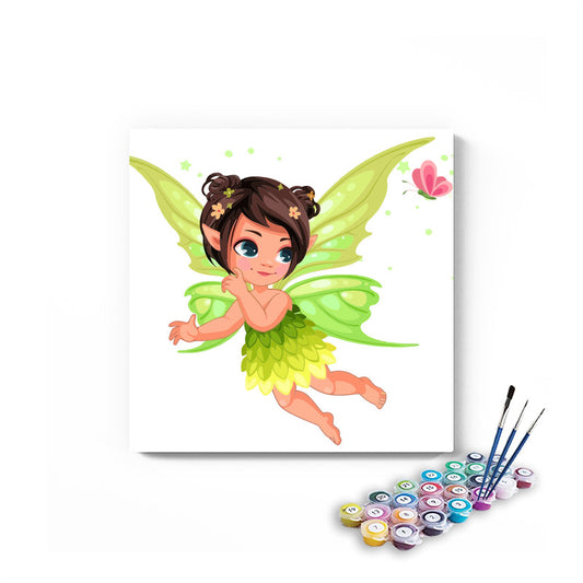 Green Fairy Paint By Numbers kit for kids