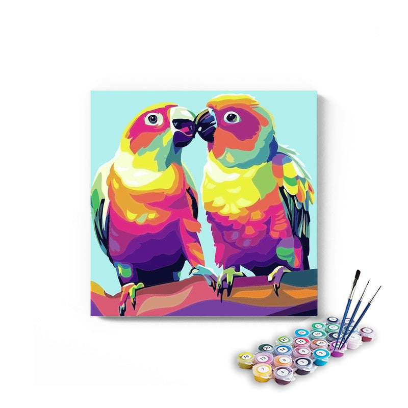 Parrots Paint By Numbers kit for kids