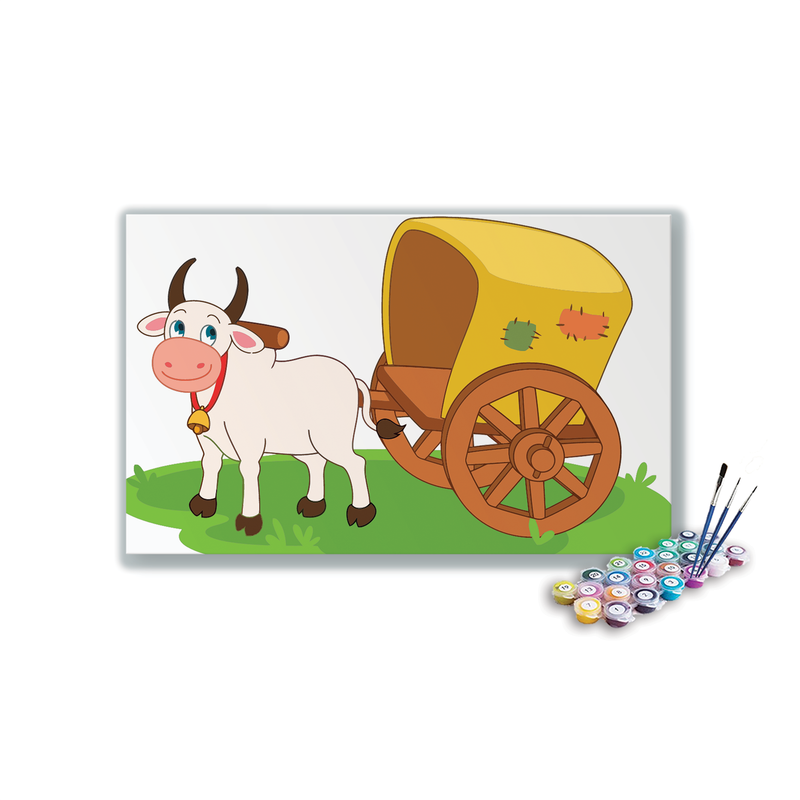 Bullock Cart Paint By Numbers kit for kids